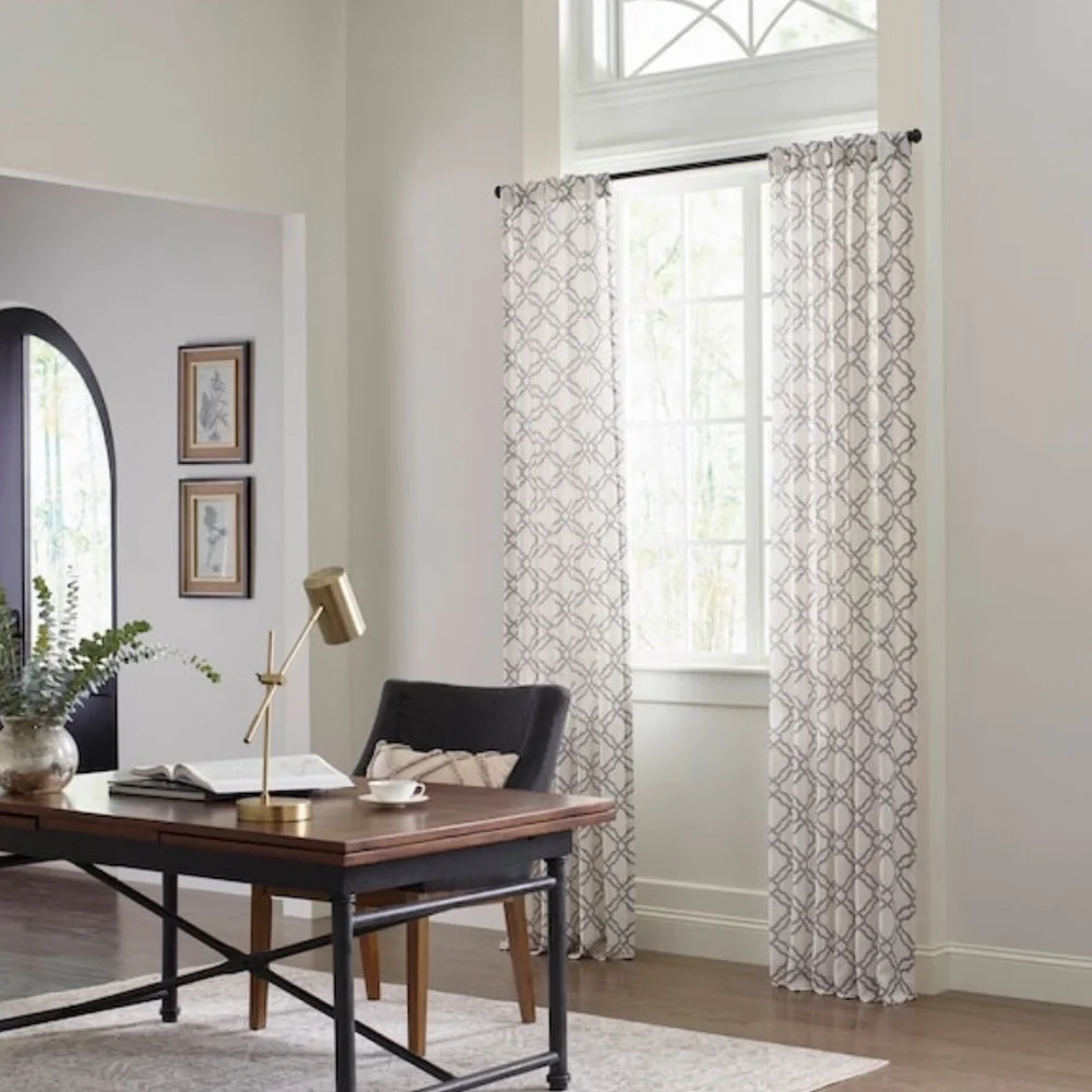 2PK Allen+Roth 50x95-in Grey Light Filtering Back Tab Curtain Panels
